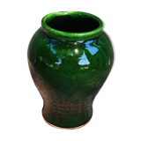 Vase en terre cuite, émaillé et vert