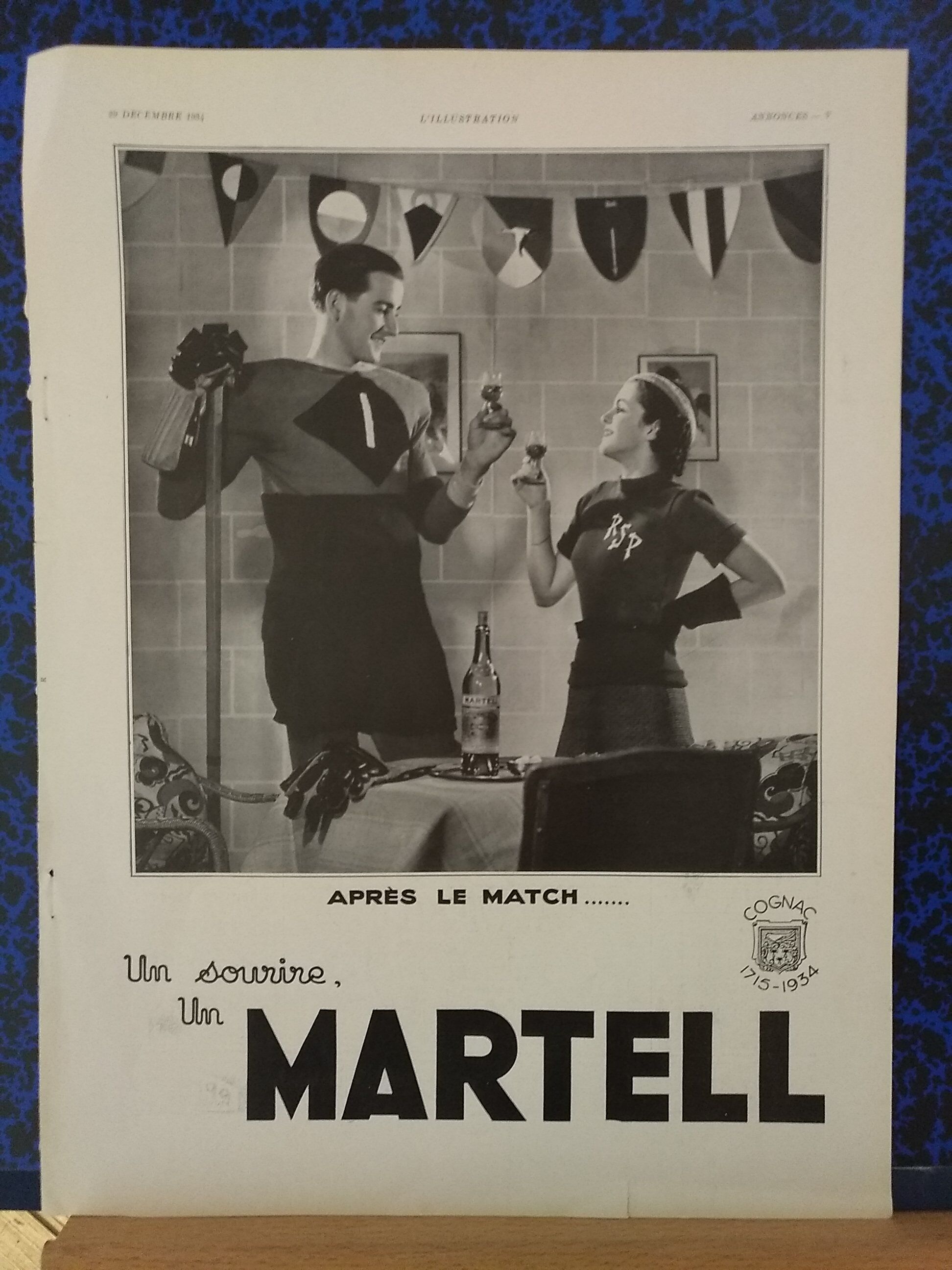 Publicité papier Cognac Martell année 1934