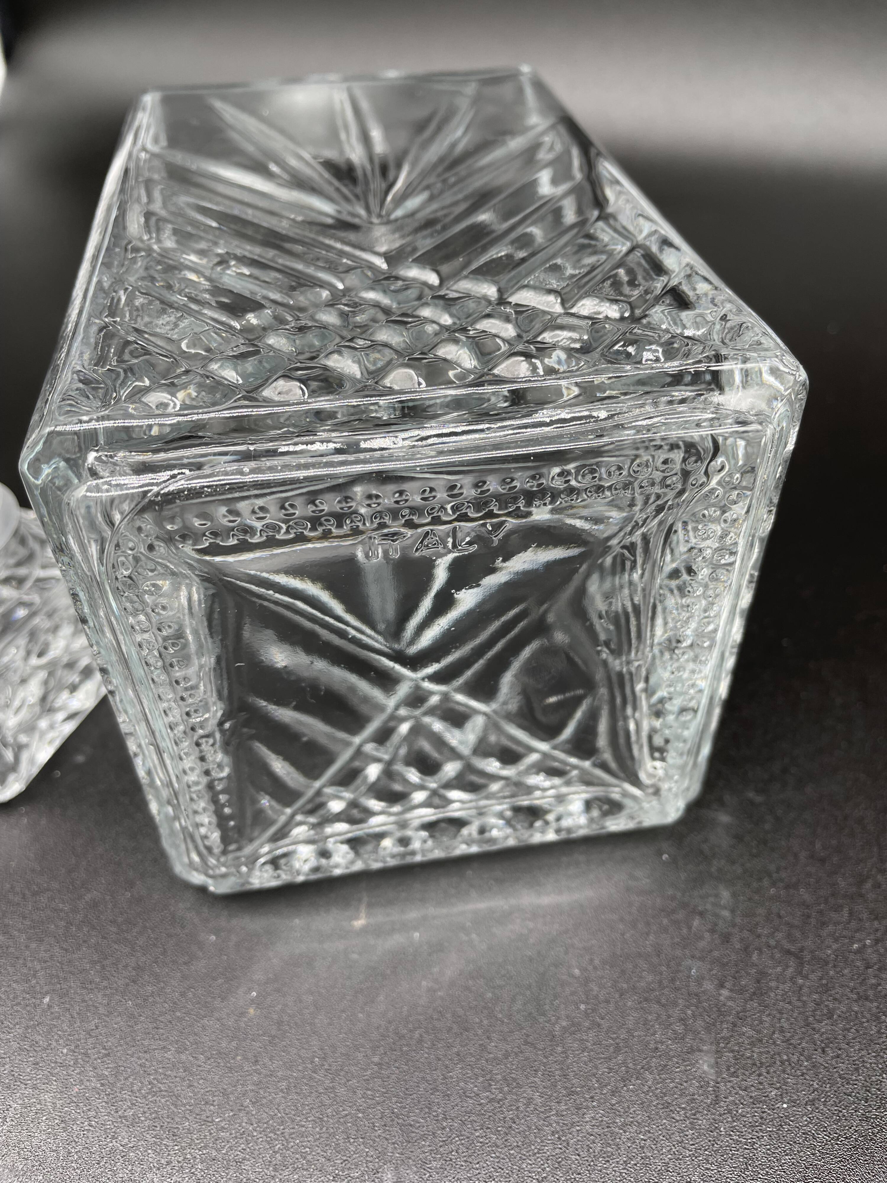 Vintage, whisky decanter, bottle, pitcher, cork, diamond décor, vegetable, 1960s, 1970s, Italy