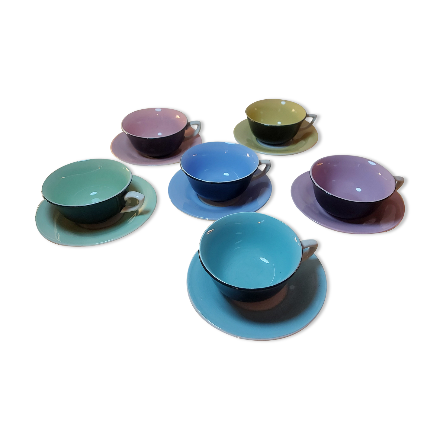 6 cups and under cups in vintage ceramic 60'S