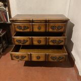 Commode Louis XV en merisier massif