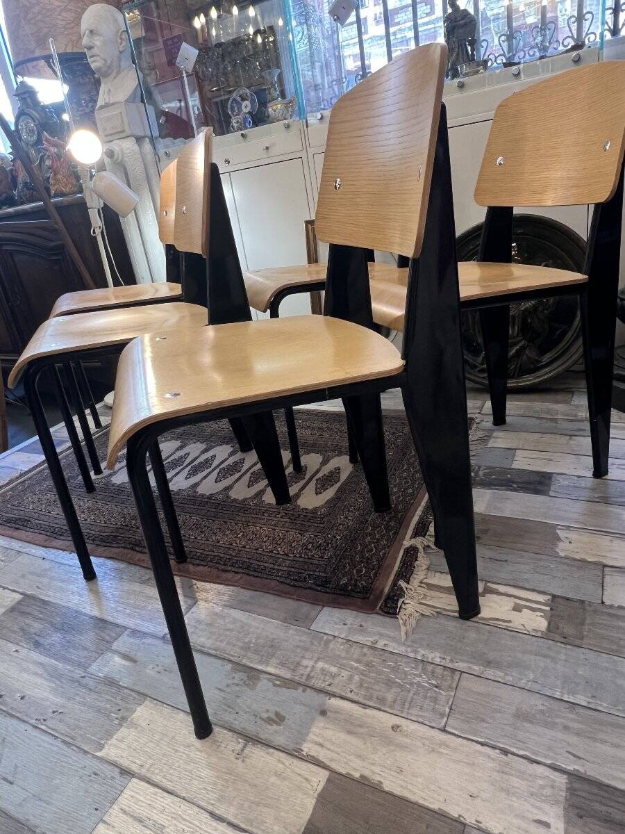 Set of 5 chairs model "Standard" by Jean Prouvé and produced by Vitra, from 2016, NO CHINA.