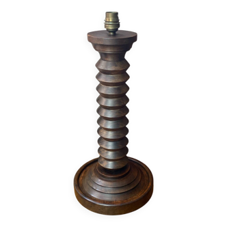 Turned wooden lamp base