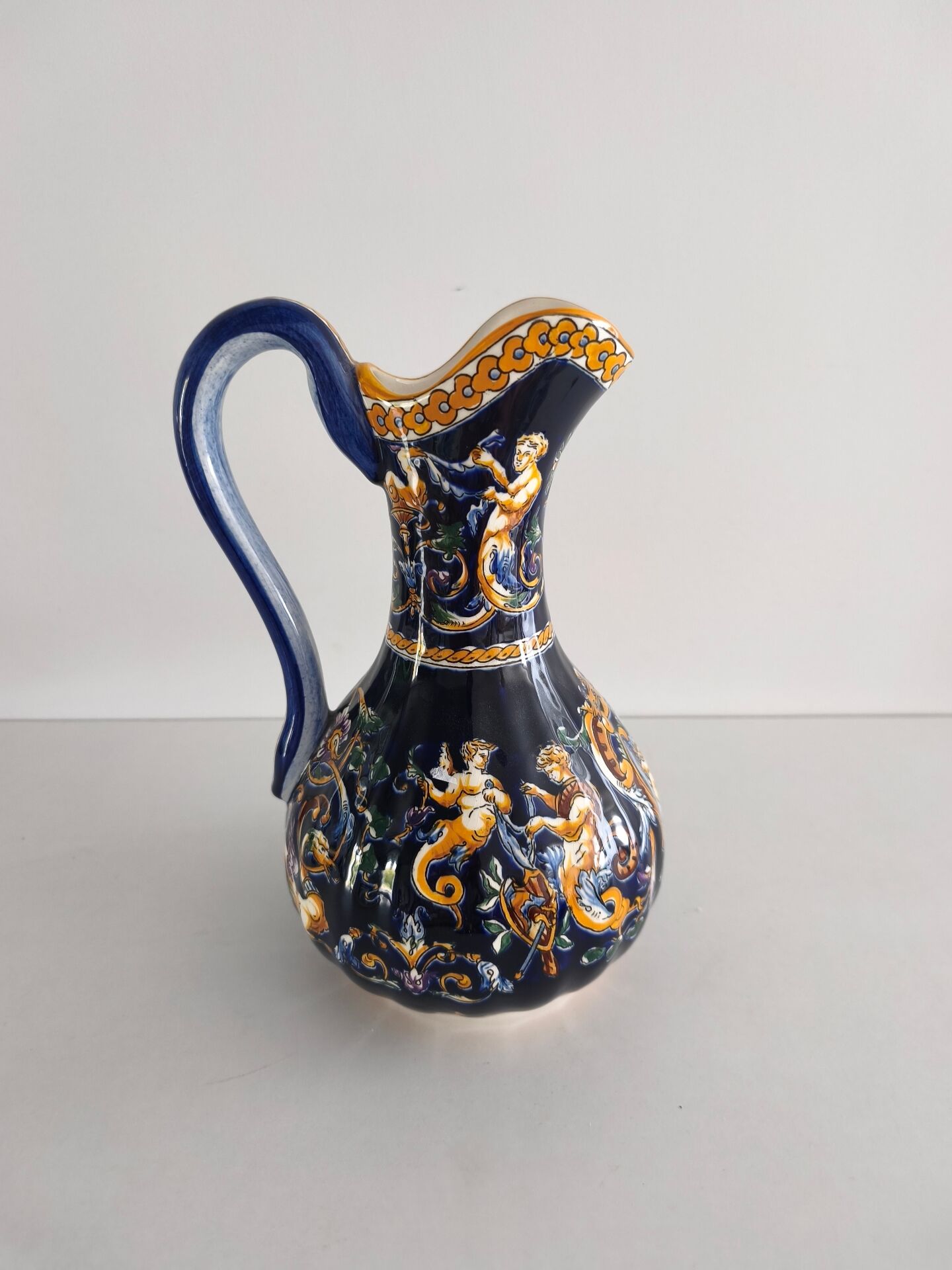 Ewer / Decorative jug Gien earthenware - Renaissance