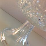 Chiseled glass footed cup / vintage 60s-70s