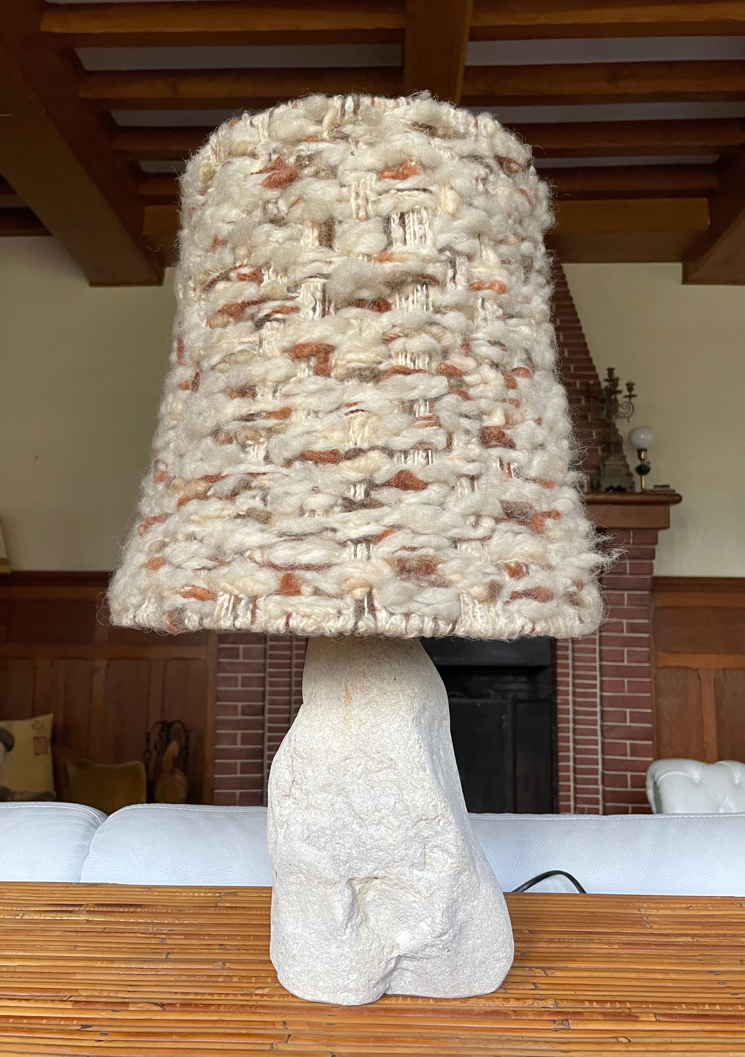 Raw stone lamp