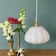 Vintage glass pendant light from Clichy in white.