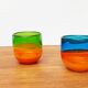 Set of 2 vintage German coloured glass bowls by Eisch.