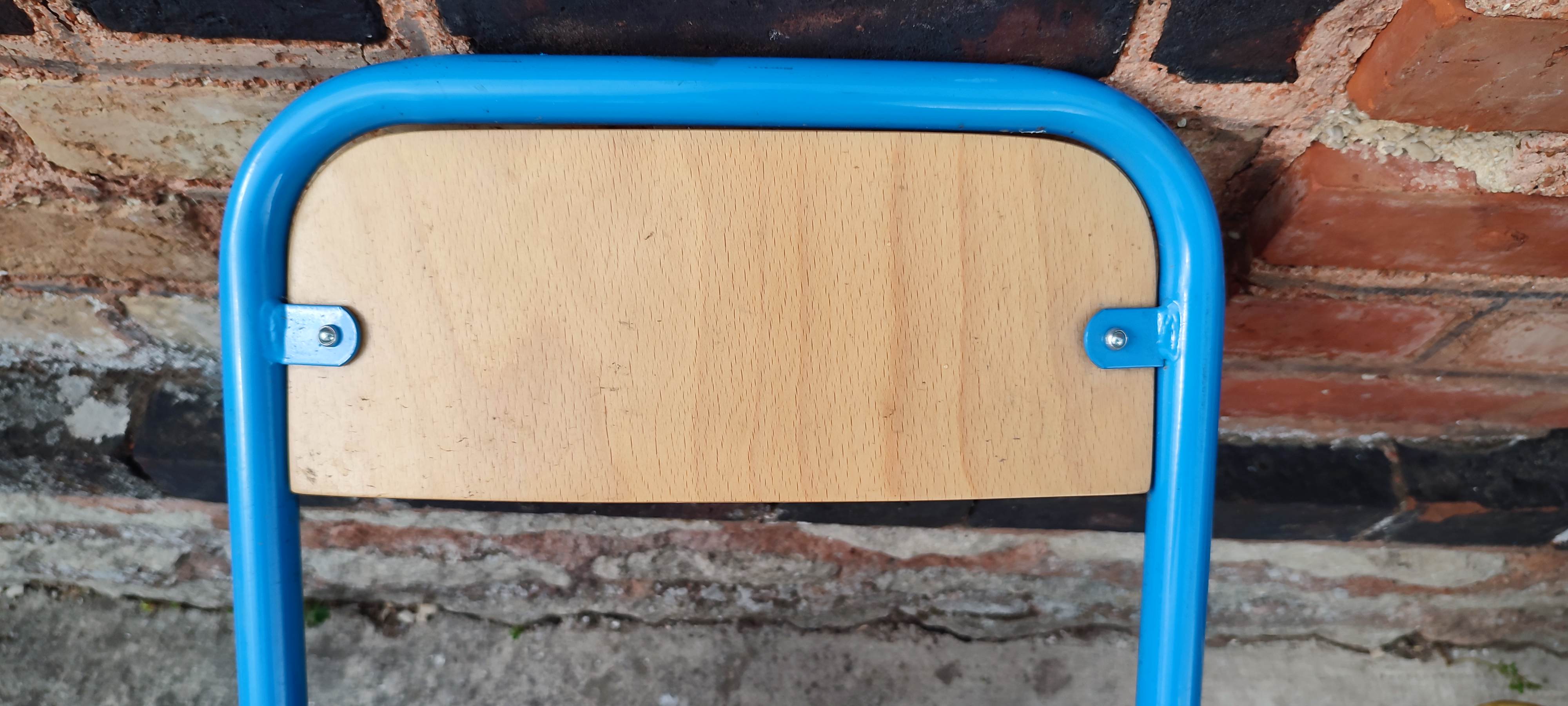 Set of three vintage children's school chairs