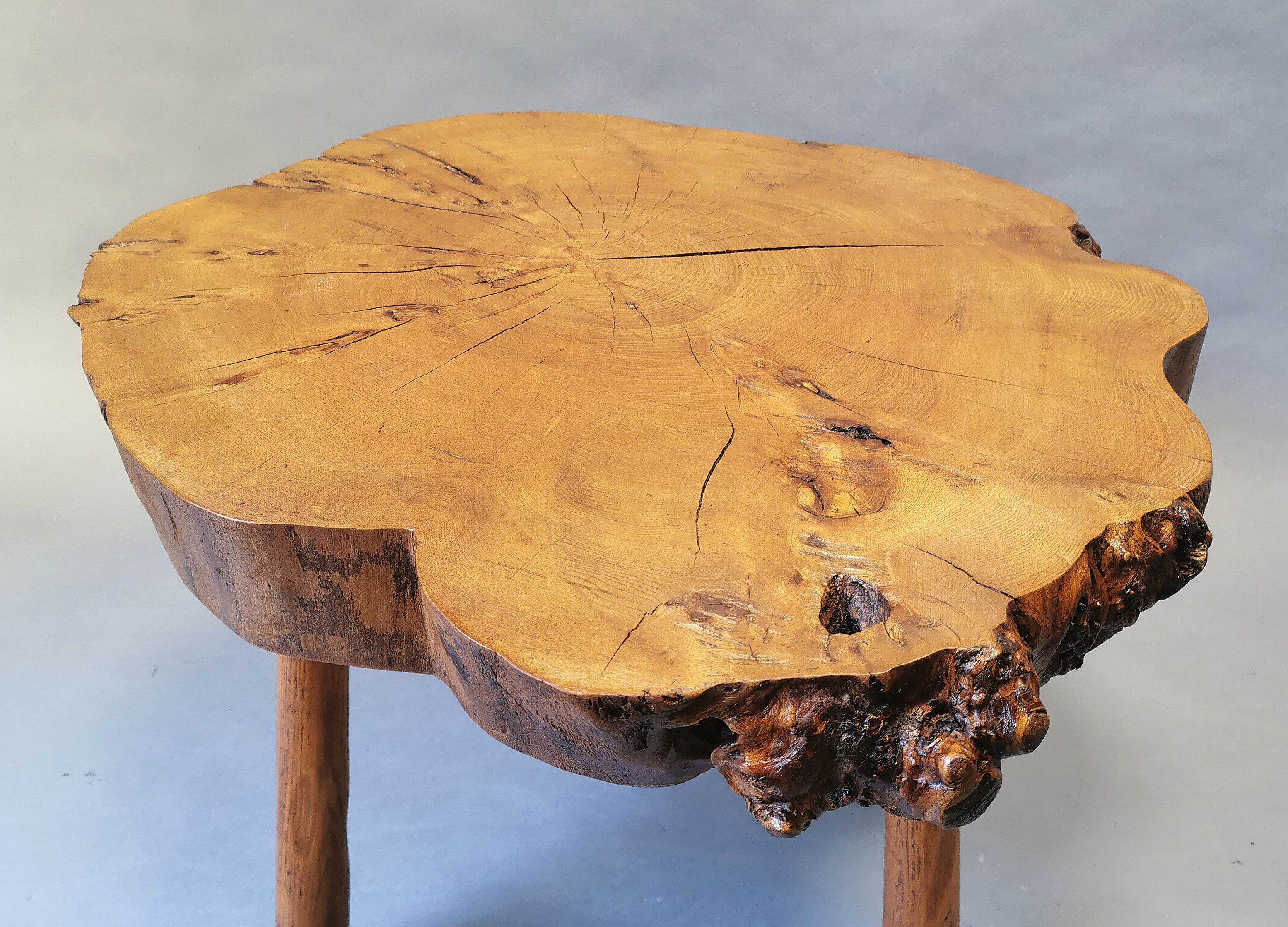 Coffee table elm tree trunk 70s