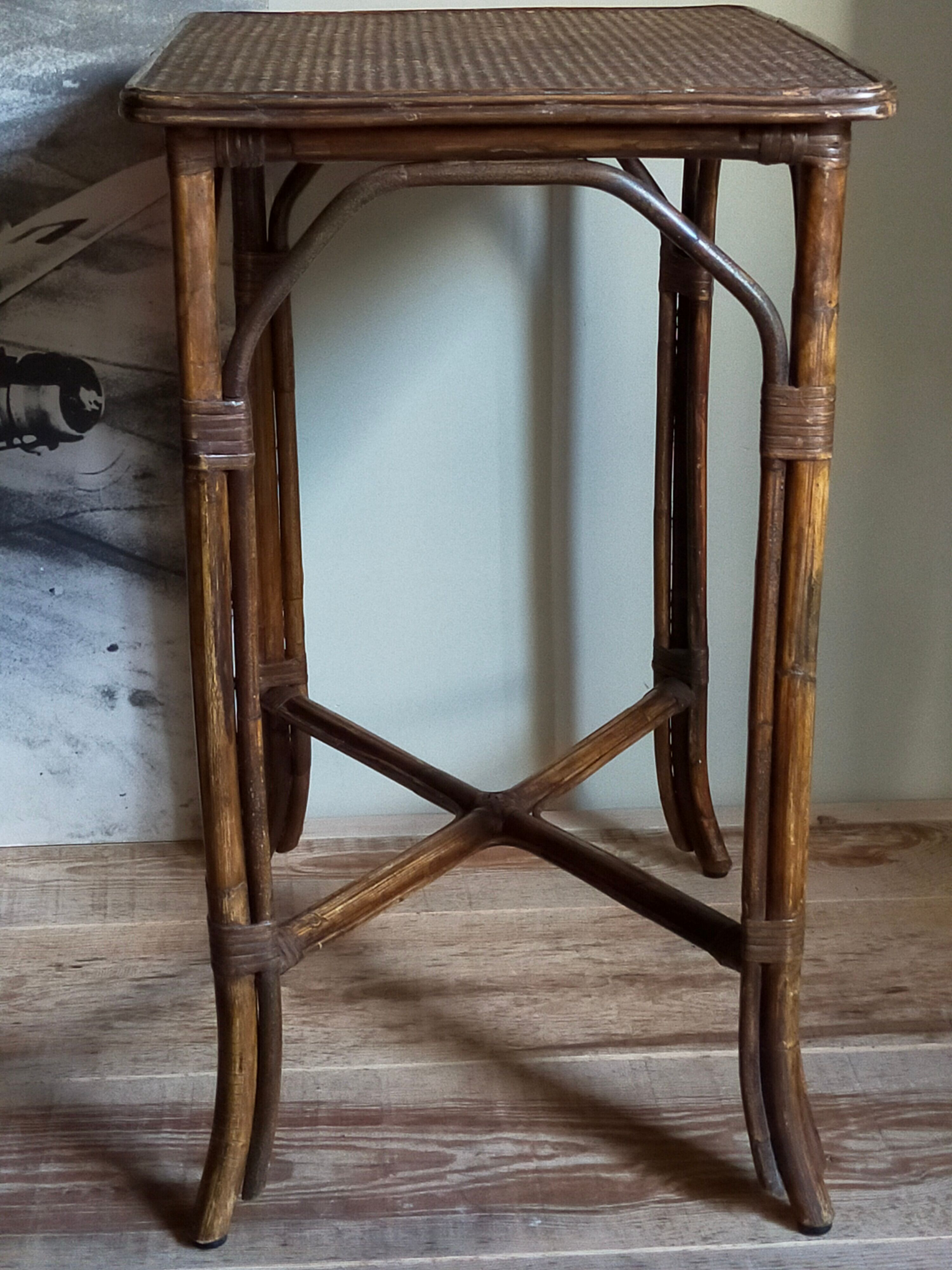 Side service table in old rattan
