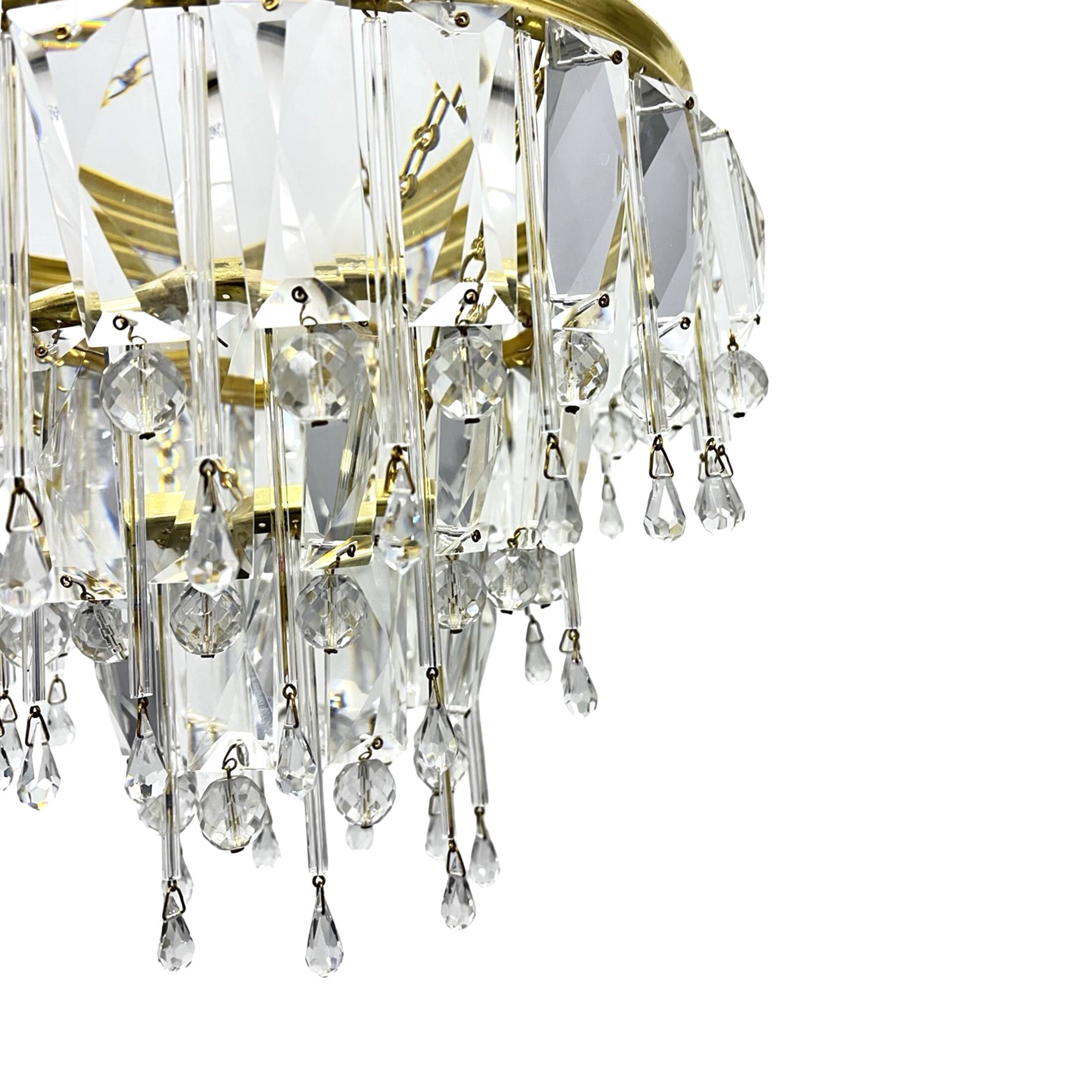 Vintage crystal chandelier Lustry Kamenický Šenov, Czechoslovakia 1970s