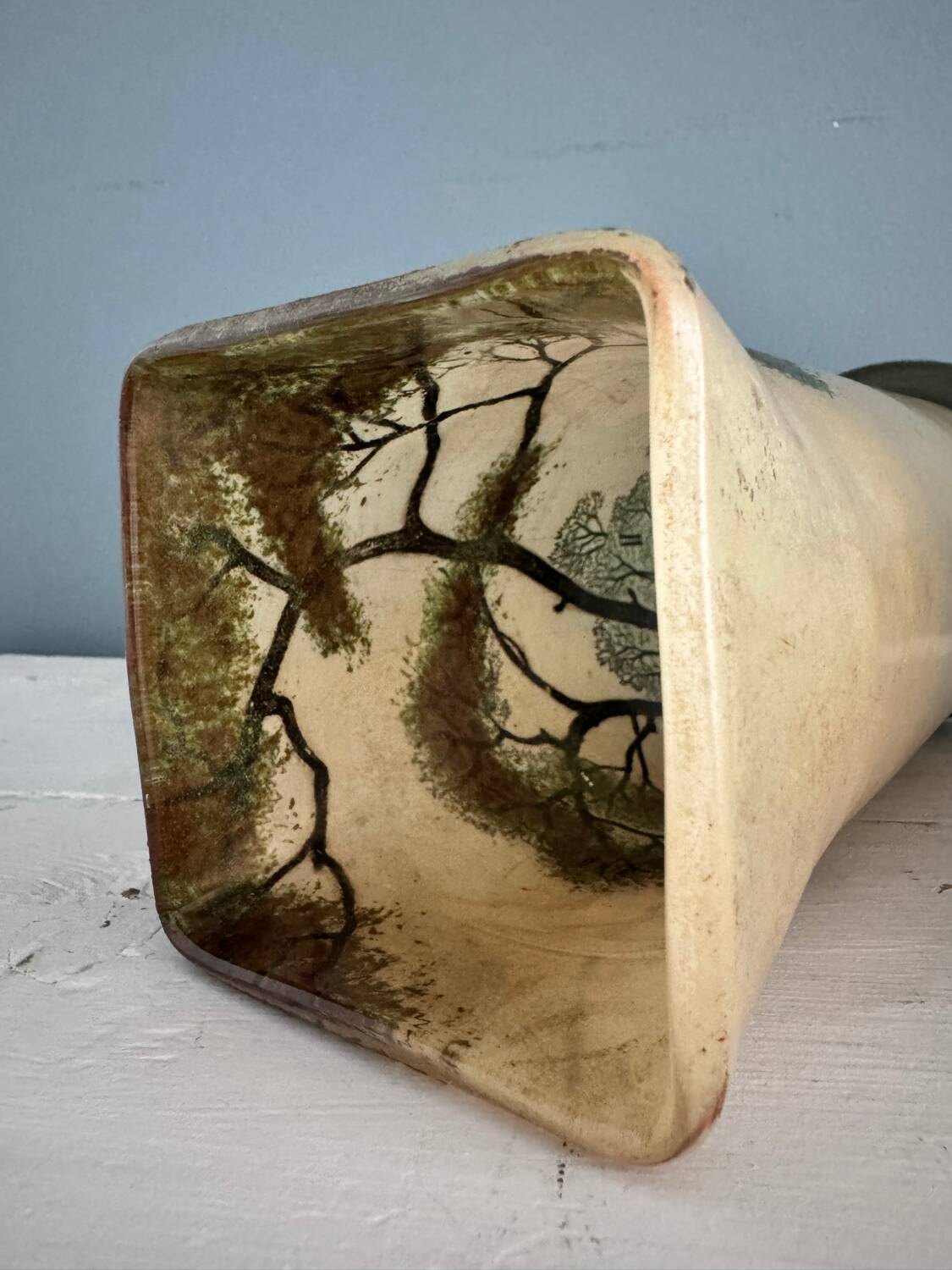 Pair of Legras 1900 enamelled glass vases