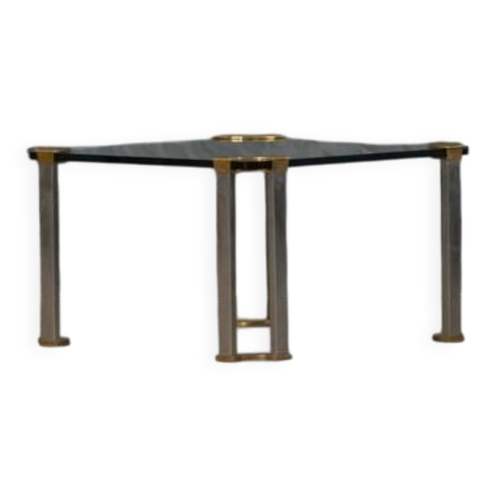 Vintage bronze and glass small coffee table by Peter Ghyczy, Germany 1970s