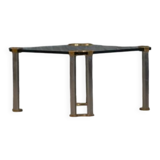 Vintage bronze and glass small coffee table by Peter Ghyczy, Germany 1970s