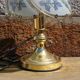 Vintage brass and flowered glass touch lamp – Soft touch lamp with intensity