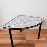 Vintage pedestal table, corner shelf, side table, tripod, 50s
