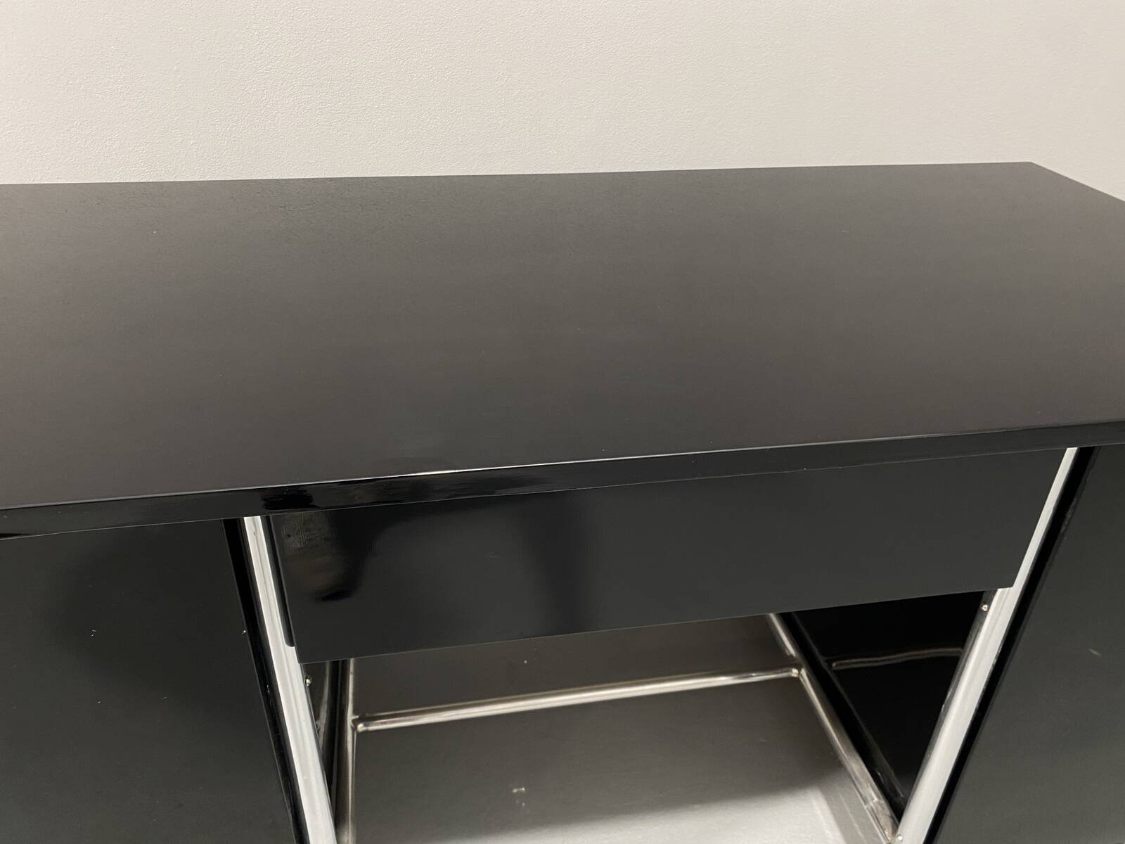 Bureau moderniste tchécoslovaque en chrome et bois, années 1950, Europe