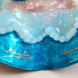 Paire de bougeoirs en cuivre émaillé de Limoges par Marylou