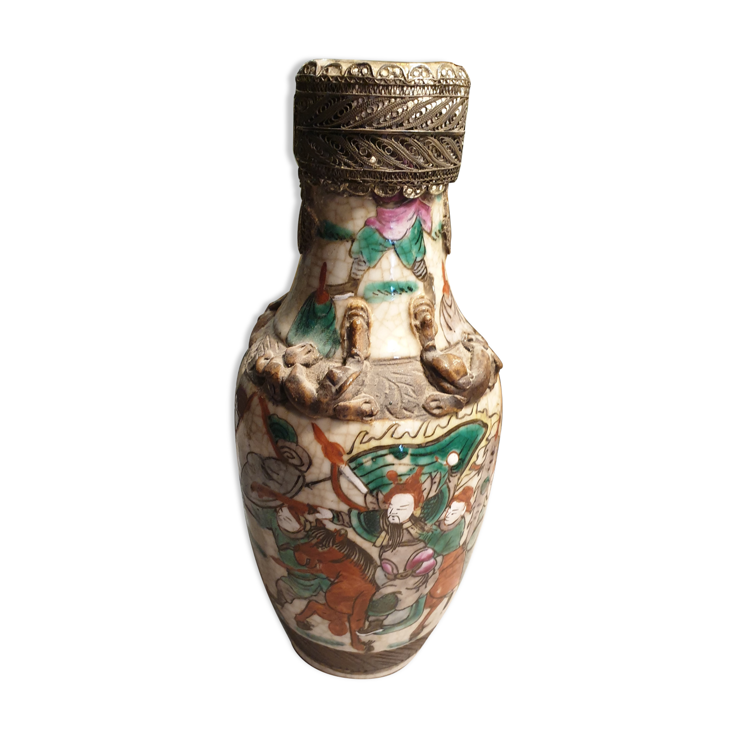 Cracked ceramic vase japan XIXth