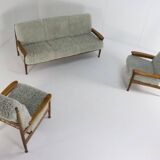Set van designer bank + 2 fauteuils 'Sliedrecht' - opnieuw bekleed