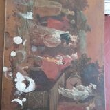 4 tables with painted trays in style XIIIV century H 72,67x36