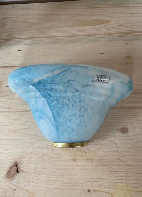 Marbled blue Murano glass wall light