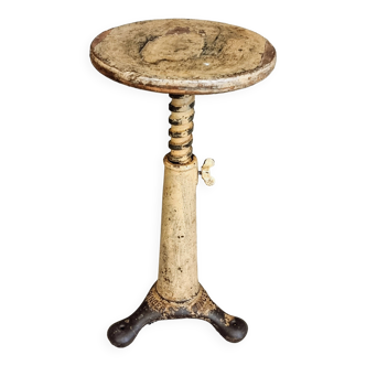 Antique Singer stool swivel stool cast iron with wood