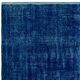 Vintage Hand-Knotted Shabby Chic Style Turkish Wool Area Rug Overdyed in Blue