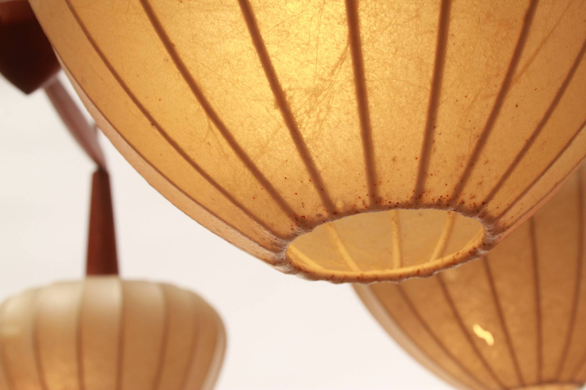 1960s scandinavian ceiling lamp in teak