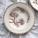 2 “Oeillet” ironstone earthenware soup plates KG Lunéville