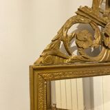 Grand Miroir Doré à Fronton XIXème - Style Louis XVI 64cm X 110cm