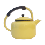 Bouilloire  ancienne émaillée jaune pâle