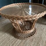 Table basse ronde en osier