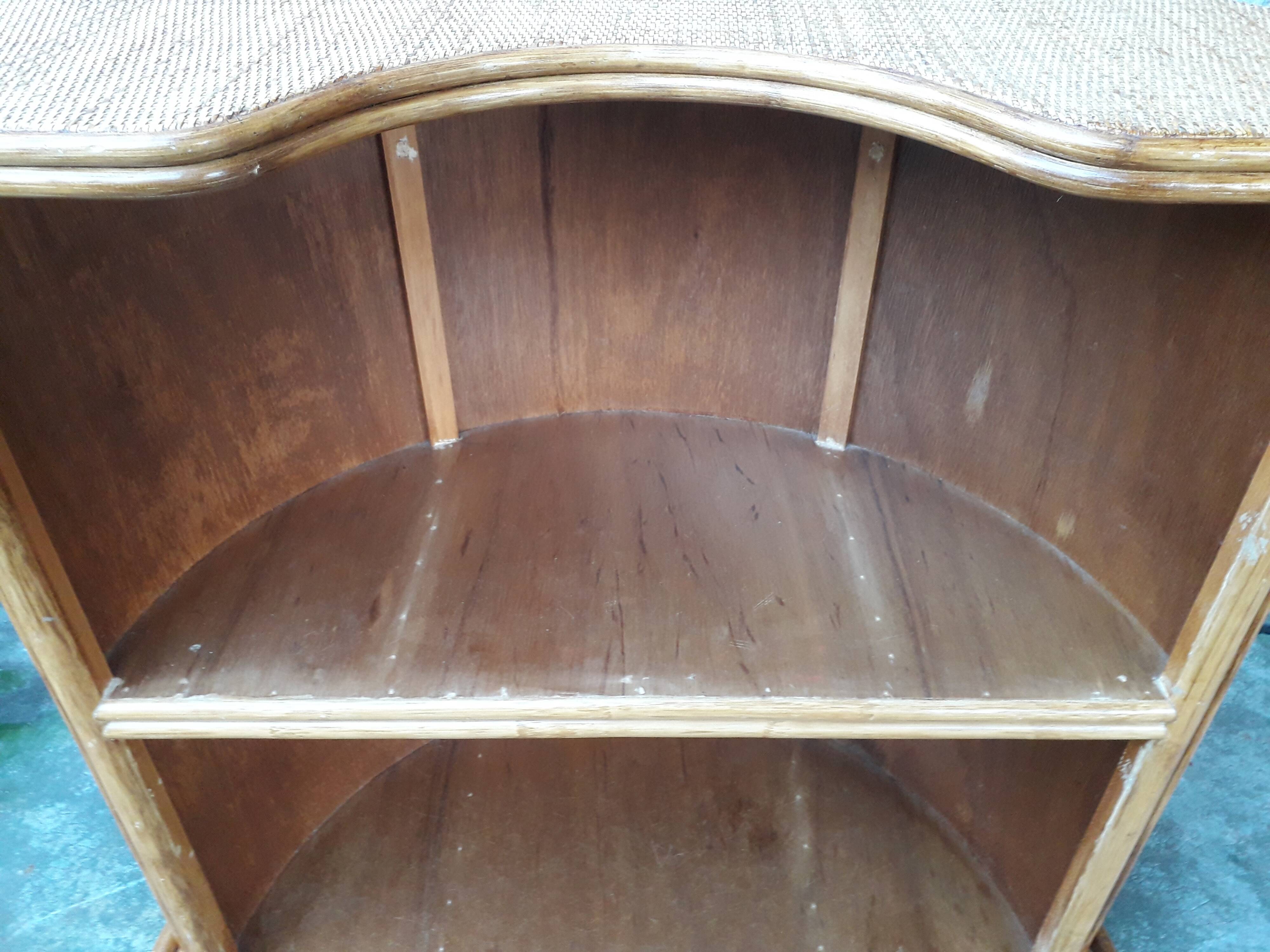 Bar en rotin vintage & ses tabourets