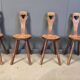 Vintage brutalist heart shaped chairs, 1960s