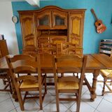 Solid Florentine style sideboard table and chair