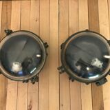 Paire anciennes appliques plafonnier hublot usine