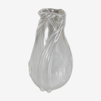 Ancien vase soliflore estampillé cristallerie de lorraine 19,5 cm