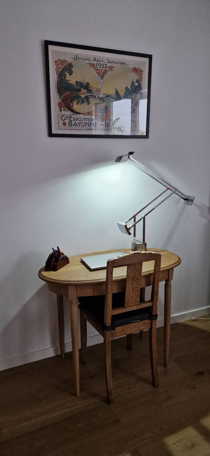 Louis XVI style oak desk console table