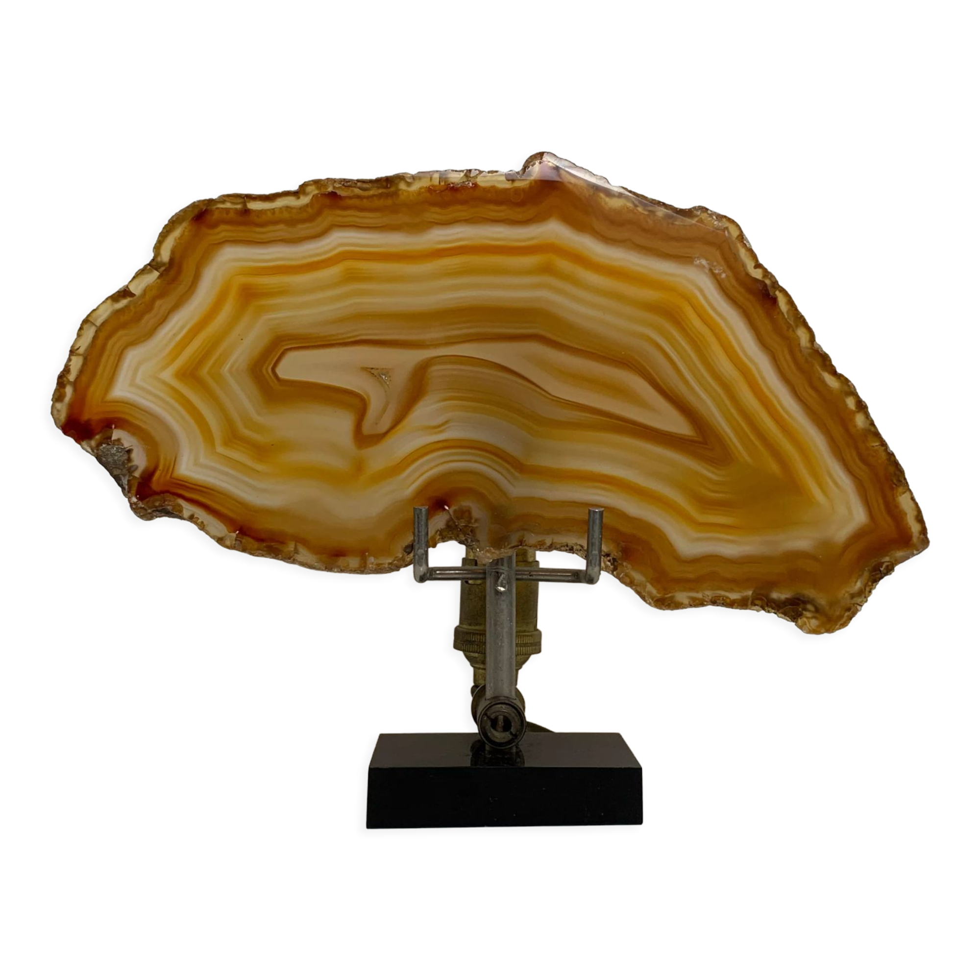 Vintage night light lamp with its agate slice diffuser
