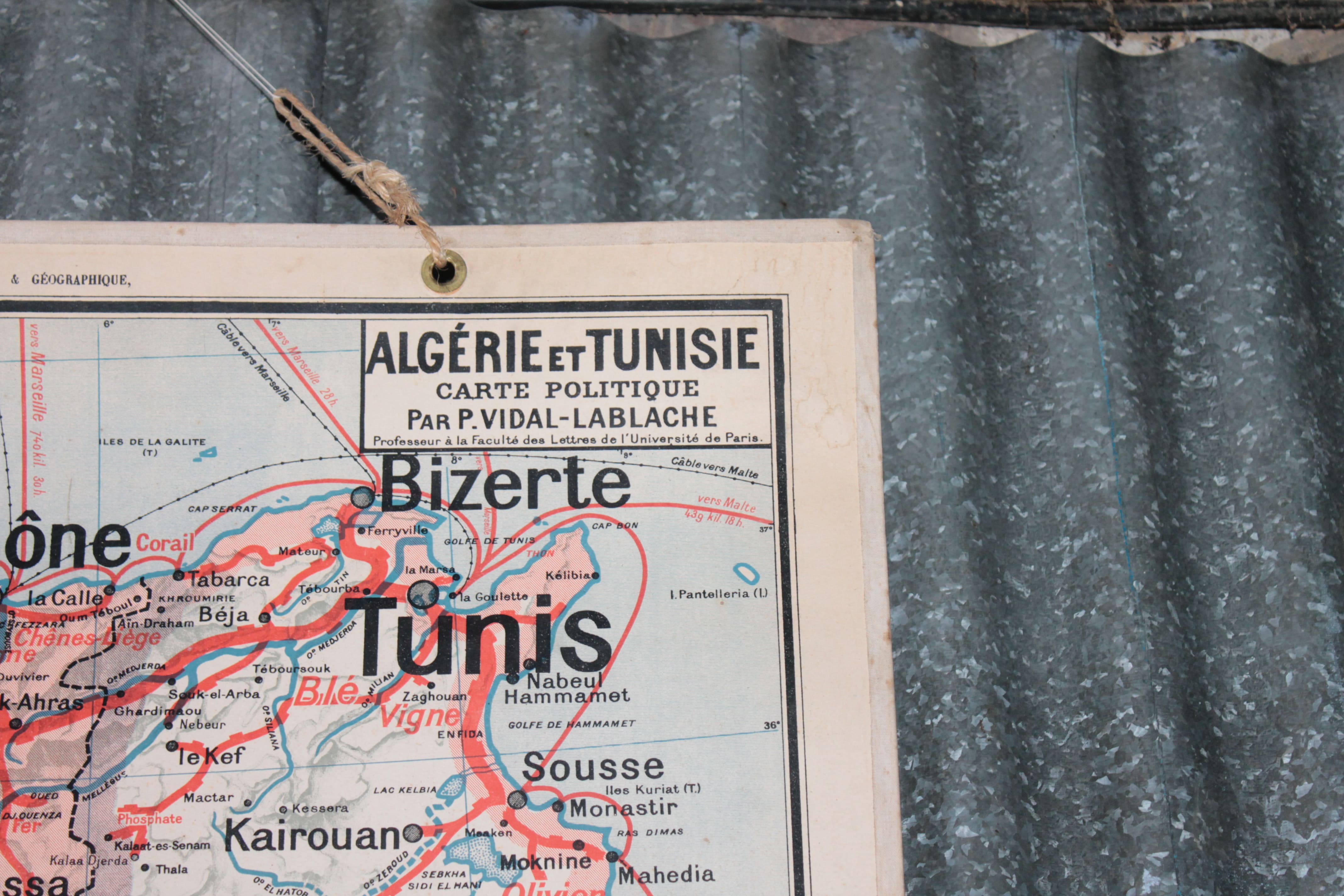 School map Vidal 11 bis Algeria and Tunisia