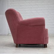 1960s, Danish relax armchair, furniture velour, oak wood.
