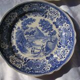 5 Flat plates in Villeroy & Boch earthenware model Blue Burgenland - Diam 24,8cm