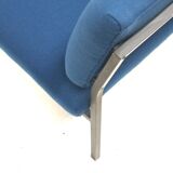 3x Fauteuils bleus vintage des années 1970