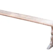 Long French wabi-sabi bench in weathered pine – circa 1900