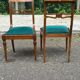 4 dining chairs in Directoire style from the 19th century with velvet upholstery.