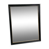 Black wood mirror and gold edging