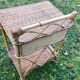 Vintage rattan bedside table