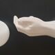 Hand-shaped ceramic and opaline globe, signed delfts wit